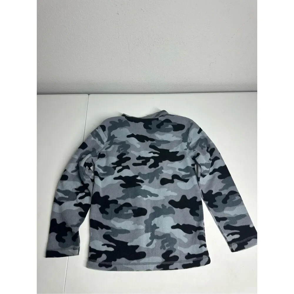 The Children’s Place Boys Camo Glacier Fleece Half Zip Pullover Gray Size M 7/8